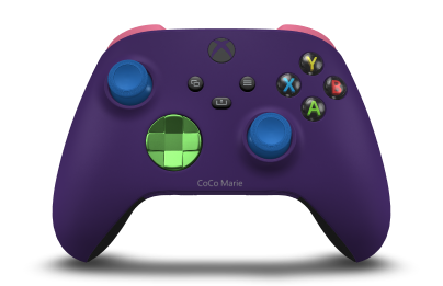 Xbox Wireless Controller - Body: Astral Purple, D-Pads: Velocity Green (Metallic), Thumbsticks: Shock Blue