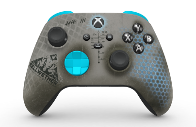 Xbox Wireless Controller – Redfall Limited Edition - Fremsida: Jacob Boyer, Styrknappar: Dragonfly Blue, Styrspakar: Kolsvart