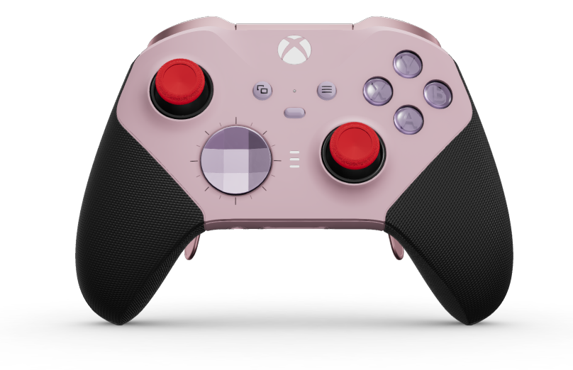 Xbox Elite 無線控制器 Series 2 - Core - Corps: Soft Pink + poignées caoutchoutées, BMD: À facettes, Soft Purple (métal), Arrière: Soft Pink + poignées caoutchoutées