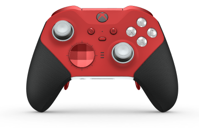 Xbox Elite Wireless Controller Series 2 - Core - Corpo: Vermelho Forte + Pegas em Borracha, Botão Direcional: Faceta, Vermelho Forte (Metal), Traseira: Branco Robot + Pegas em Borracha