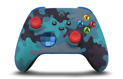 Xbox Wireless Controller - Body: Mineral Camo, D-Pads: Photon Blue (Metallic), Thumbsticks: Pulse Red