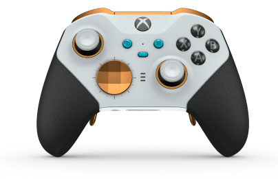Xbox Elite Wireless Controller Series 2 – Core - Corpo: Branco Robot + Pegas em Borracha, Botão Direcional: Faceta, Laranja Suave (Metal), Traseira: Branco Robot + Pegas em Borracha
