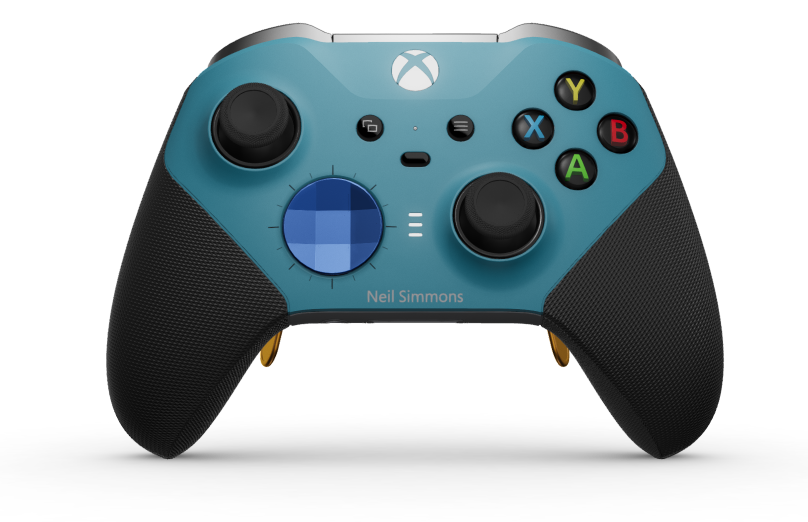 Xbox Elite Wireless Controller Series 2 - Core - Body: Mineral Blue + Rubberised Grips, D-pad: Faceted, Photon Blue (Metal), Back: Storm Gray + Rubberised Grips