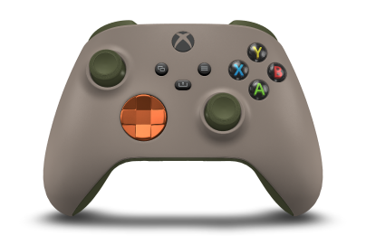 Xbox Wireless Controller - Hoofdtekst: Woestijnbruin, D-Pads: Zest-oranje (metallic), Duimsticks: Nachtelijk groen