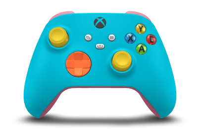 Xbox Wireless Controller - Body: Dragonfly Blue, D-Pads: Zest Orange, Thumbsticks: Lighting Yellow