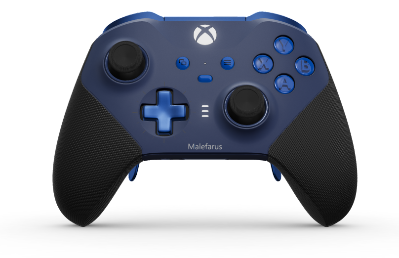 Xbox Elite Wireless Controller Series 2 – Core - Body: Midnight Blue + Rubberized Grips, D-pad: Cross, Photon Blue (Metal), Back: Midnight Blue + Rubberized Grips