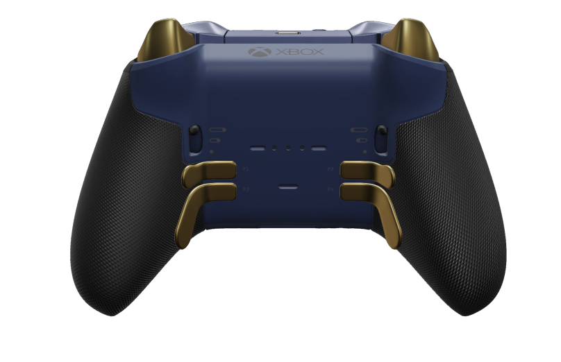 Xbox Elite Wireless Controller Series 2 - Core - Hoveddel: Kulsort + gummigreb, D-blok: Facetteret, midnatsblå (metal), Bagside: Midnatsblå + gummigreb
