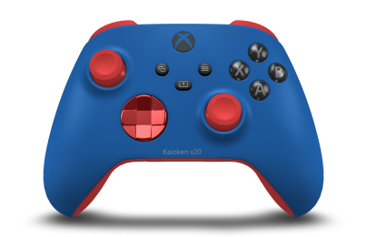 Xbox Wireless Controller - Corps: Shock Blue, BMD: Pulse Red (métallique), Joysticks: Pulse Red