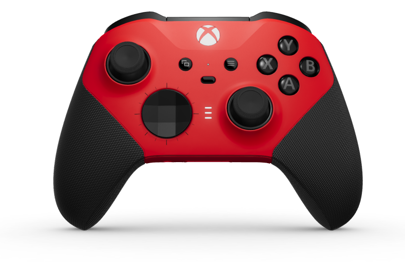Xbox Elite Wireless Controller Series 2 - Core - Body: Pulse Red + Rubberized Grips, D-pad: Faceted, Carbon Black (Metal), Back: Pulse Red + Rubberized Grips
