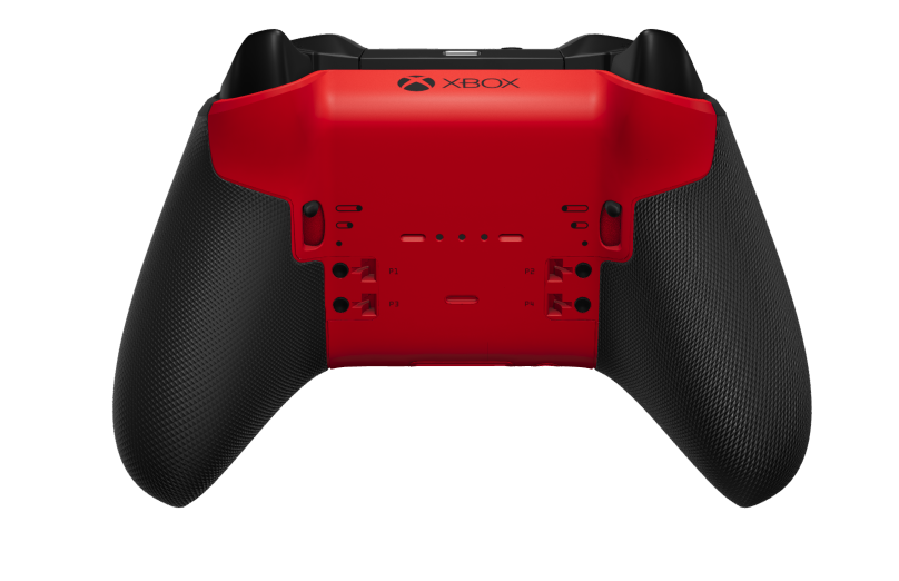 Xbox Elite Wireless Controller Series 2 - Core - Behuizing voorzijde: Pulsrood + rubberen handvatten, D-pad: Gefacetteerd, carbonzwart (metaal), Behuizing achterzijde: Pulsrood + rubberen handvatten