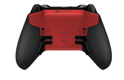 Xbox Elite Wireless Controller Series 2 - Core - Korpus: Pulse Red + Rubberized Grips, Pad kierunkowy: Wersja wklęsła, węglowa czerń (wariant metaliczny), Tył: Pulse Red + Rubberized Grips