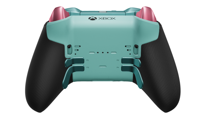 Xbox Elite Wireless Controller Series 2 - Core - Behuizing voorzijde: Zacht roze + rubberen handvatten, D-pad: Facet, Glacier Blue (Metal), Behuizing achterzijde: Gletsjerblauw + rubberen handvatten