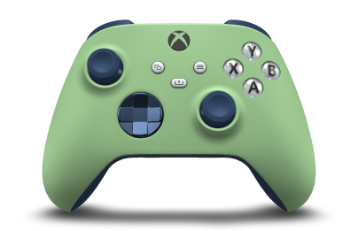 Xbox Wireless Controller - Body: Soft Green, D-Pads: Midnight Blue (Metallic), Thumbsticks: Midnight Blue