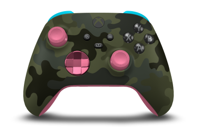 Xbox Wireless Controller - Body: Forest Camo, D-Pads: Deep Pink (Metallic), Thumbsticks: Deep Pink