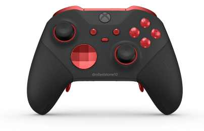 Xbox Elite Wireless Controller Series 2 - Core - Body: Carbon Black + Rubberised Grips, D-pad: Facet, Pulse Red (Metal), Back: Carbon Black + Rubberised Grips