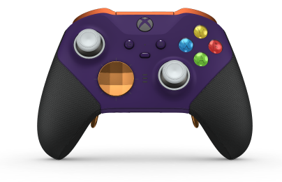 Xbox Elite Wireless Controller Series 2 - Core - Vorderseite: Astral Purple + gummierte Griffe, D-Pad: Facetten, Soft Orange (Metall), Rückseite: Astral Purple + gummierte Griffe
