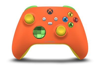 Xbox Wireless Controller - Body: Zest Orange, D-Pads: Velocity Green (Metallic), Thumbsticks: Lighting Yellow