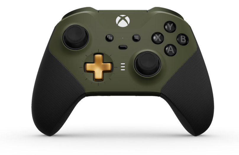Xbox Elite Wireless Controller Series 2 - Core - Behuizing voorzijde: Nachtelijk groen + rubberen handvatten, D-pad: Cross, Soft Orange (Metal), Behuizing achterzijde: Nachtelijk groen + rubberen handvatten