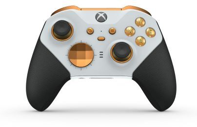 Xbox Elite Wireless Controller Series 2 - Core - Body: Robot White + Rubberized Grips, D-pad: Facet, Soft Orange (Metal), Back: Robot White + Rubberized Grips