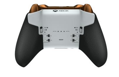 Xbox Elite Wireless Controller Series 2 - Core - Body: Robot White + Rubberised Grips, D-pad: Facet, Soft Orange (Metal), Back: Robot White + Rubberised Grips