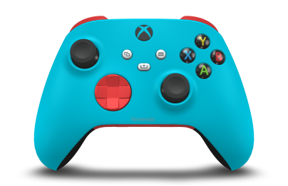 Xbox Wireless Controller - Body: Dragonfly Blue, D-Pads: Pulse Red, Thumbsticks: Carbon Black