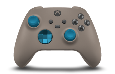 Xbox Wireless Controller - Body: Desert Tan, D-Pads: Mineral Blue (Metallic), Thumbsticks: Mineral Blue