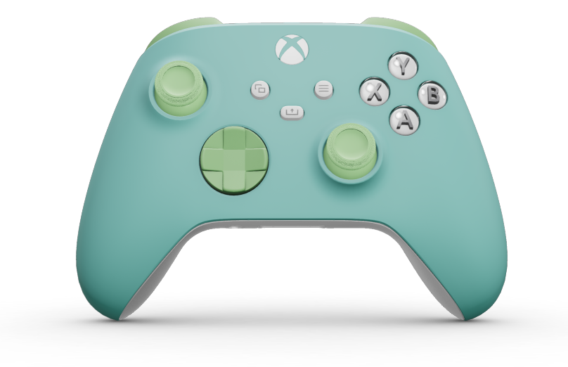 Xbox Wireless Controller - 機身: 冰河藍, 方向鍵: 柔和綠, 搖桿: 柔和綠