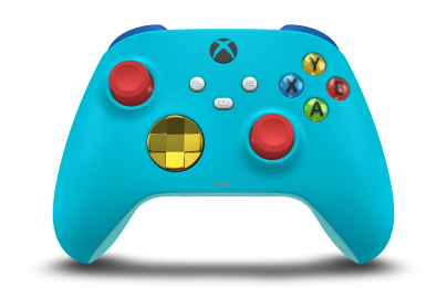 Xbox Wireless Controller - Body: Dragonfly Blue, D-Pads: Lightning Yellow (Metallic), Thumbsticks: Pulse Red