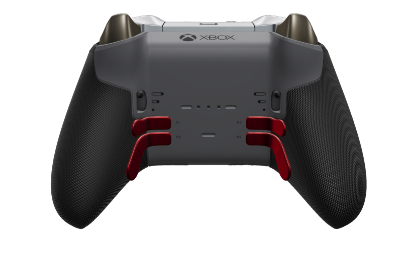 Xbox Elite Wireless Controller Series 2 - Core - 本體: 脈衝紅 + 橡膠握把, 方向鍵: 多面向，英雄金 (金屬), 背面: 風暴灰 + 橡膠握把