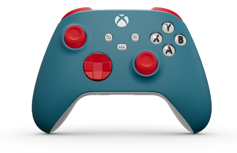 Xbox Wireless Controller - Korpus: Skalny błękit, Pady kierunkowe: Pulsująca czerwień, Drążki: Pulsująca czerwień