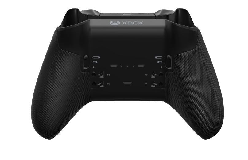 Xbox Elite Wireless Controller Series 2 - Core - Corps: Pulse Red + poignées caoutchoutées, BMD: À facettes, Bright Silver (métal), Arrière: Carbon Black + poignées caoutchoutées