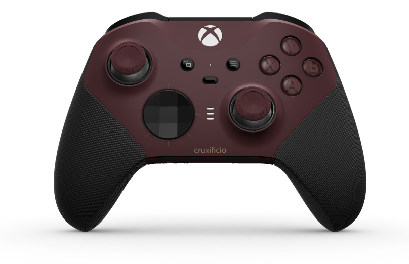 Xbox Elite Wireless Controller Series 2 - Core - Framsida: Granatröd + gummerat grepp, Styrknapp: Facetterad, Carbon Black (Metall), Baksida: Granatröd + gummerat grepp