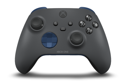 Xbox Wireless Controller - 機身: Storm Grey, 方向鍵: 午夜藍, 搖桿: 碳黑色