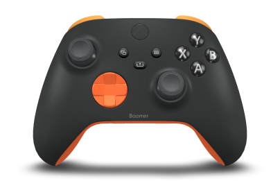 Xbox Wireless Controller - Body: Carbon Black, D-Pads: Zest Orange, Thumbsticks: Storm Grey