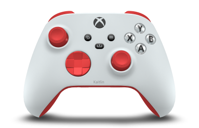 Xbox Wireless Controller - Cuerpo: Blanco robot, Crucetas: Rojo radiante, Palancas de mando: Rojo radiante