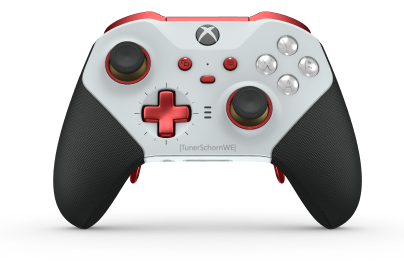 Xbox Elite Wireless Controller Series 2 – Core - Body: Robot White + Rubberized Grips, D-pad: Cross, Pulse Red (Metal), Back: Robot White + Rubberized Grips