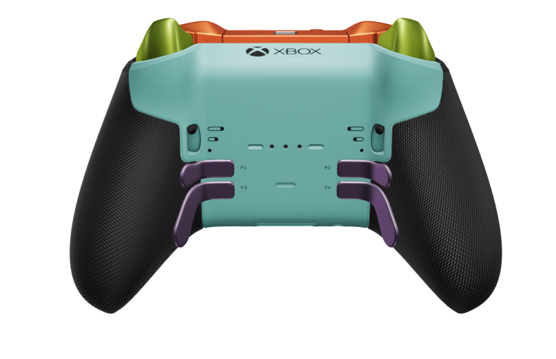 Ασύρματο χειριστήριο Xbox Elite Series 2 - Core - Body: Mineral Blue + Rubberised Grips, D-pad: Faceted, Soft Purple (Metal), Back: Glacier Blue + Rubberised Grips