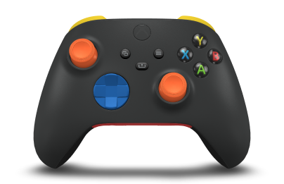 Xbox Wireless Controller - Body: Carbon Black, D-Pads: Shock Blue, Thumbsticks: Zest Orange