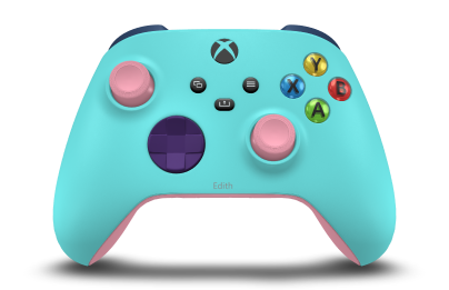 Xbox Wireless Controller - Korpus: Lodowy błękit, Pady kierunkowe: Gwiezdny fiolet, Drążki: Róż retro
