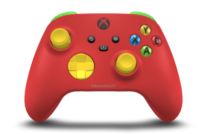 Xbox Wireless Controller - Hoofdtekst: Pulsrood, D-Pads: Lighting Yellow, Duimsticks: Lighting Yellow
