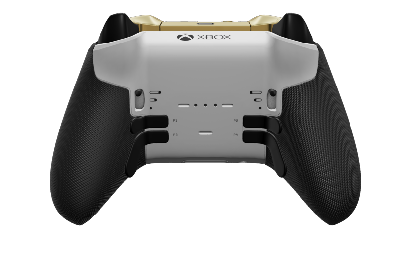 Xbox Elite Wireless Controller Series 2 - Core - Body: Robot White + Rubberized Grips, D-pad: Faceted, Hero Gold (Metal), Back: Robot White + Rubberized Grips