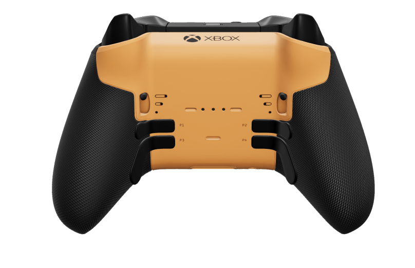 Xbox Elite Wireless Controller Series 2 - Core - Corps: Soft Orange + poignées caoutchoutées, BMD: À facettes, Soft Orange (métal), Arrière: Soft Orange + poignées caoutchoutées