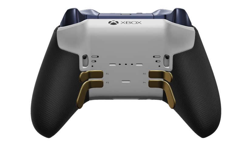 Xbox Elite Wireless Controller Series 2 - Core - Behuizing voorzijde: Robotwit + rubberen handvatten, D-pad: Gefacetteerd, heldengoud (metaal), Behuizing achterzijde: Robotwit + rubberen handvatten