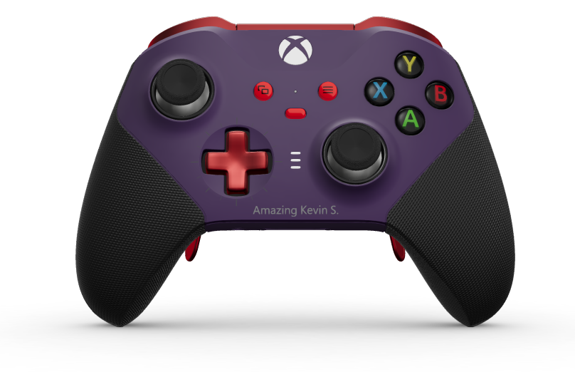 Xbox Elite Wireless Controller Series 2 - Core - Framsida: Astral Purple + gummerat grepp, Styrknapp: Kors, Pulse Red (Metall), Baksida: Astral Purple + gummerat grepp