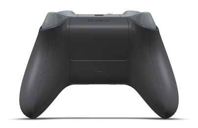 Controller with Storm Grey body, Ash Grey D-pad, and Carbon Black thumbsticks - back view