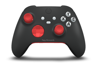 Manette sans fil Xbox - Corps: Carbon Black, BMD: Pulse Red, Joysticks: Pulse Red