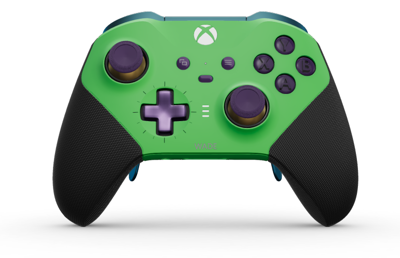 Xbox Elite Wireless Controller Series 2 - Core - Cuerpo: Verde velocidad + Agarres texturizados, Cruceta: Cruz, púrpura astral (metálico), Atrás: Verde velocidad + Agarres texturizados