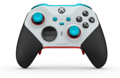 Xbox Elite Wireless Controller Series 2 - Core - Body: Robot White + Rubberised Grips, D-pad: Facet, Carbon Black (Metal), Back: Pulse Red + Rubberised Grips