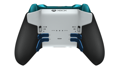 Xbox Elite Wireless Controller Series 2 - Core - Framsida: Carbon Black + gummerat grepp, Styrknapp: Kors, Photon Blue (Metall), Baksida: Robot White + gummerat grepp