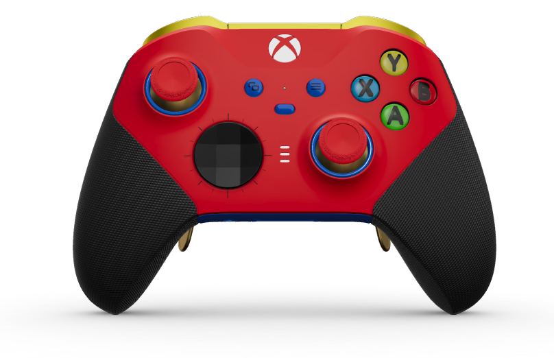 Xbox Elite Wireless Controller Series 2 - Core - Body: Pulse Red + Rubberised Grips, D-pad: Faceted, Carbon Black (Metal), Back: Shock Blue + Rubberised Grips